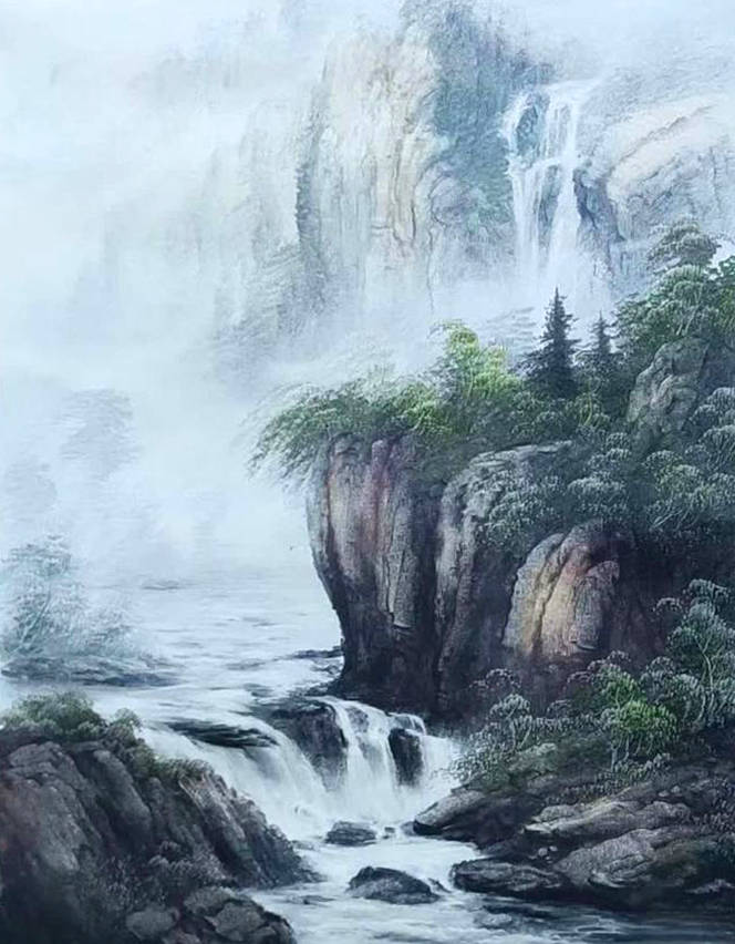 最新中国山水油画，传统与现代交织的视觉盛宴